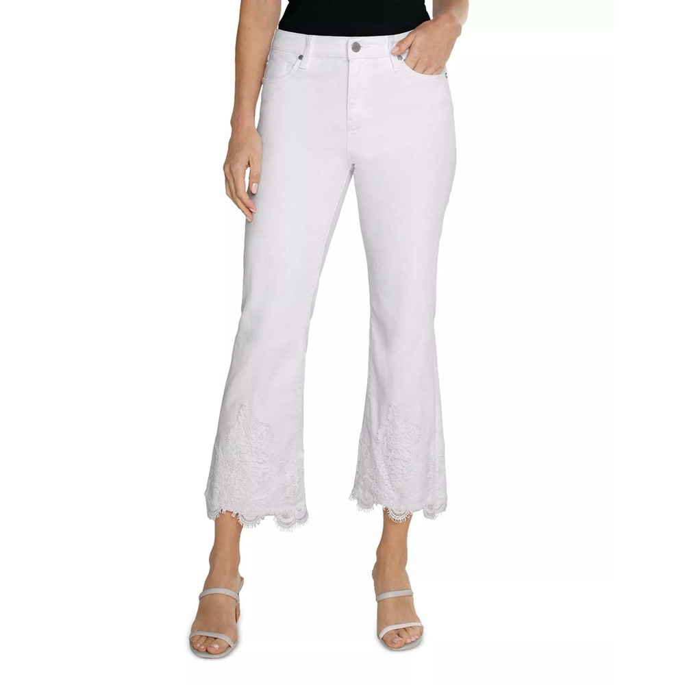 Liverpool Los Angeles Hannah Crop Mid Rise Flare Jeans Size 16